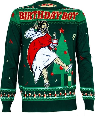 Birthday boy Jarige Jezus kersttrui - Maat S - Foute Kersttrui - DrunkenDinos - Gebreide kersttrui - Foute trui - Feestkleding - Kerstkleding - Kleding Fout kerstfeest - Kerst trui - Kersttrui dames - Kersttrui heren - Lelijke Kersttrui