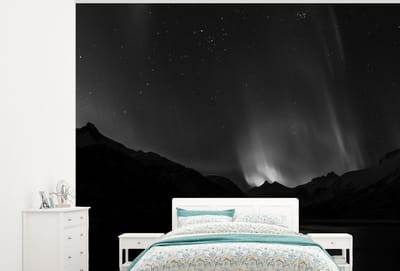 Behang - Fotobehang Bergen - Noorderlicht - Ruimte - Breedte 275 cm x hoogte 220 cm