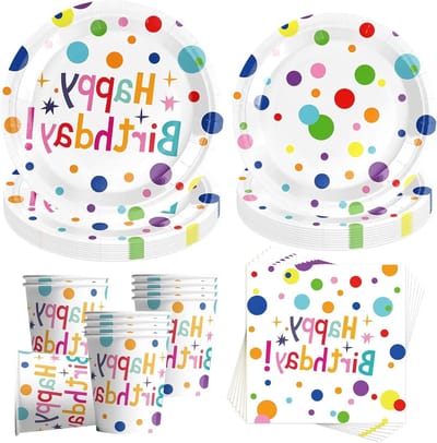 50 stuks papieren borden in regenboogdesign voor kinderverjaardag, feestdecoratie, servies en accessoires voor 10 gasten