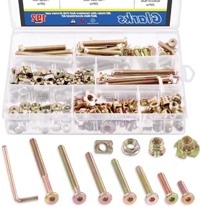 192 Stuks M6 Babybed Schroeven en Moeren Set met Hex Sleutel voor Meubelmontage en Klimmen