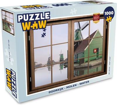 Puzzel Doorkijk - Molen - Water - Legpuzzel - Puzzel 1000 stukjes volwassenen