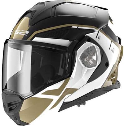 LS2 FF901 Advant X Metryk Zwart Goud 06 Systeemhelm - Maat XS - Helm
