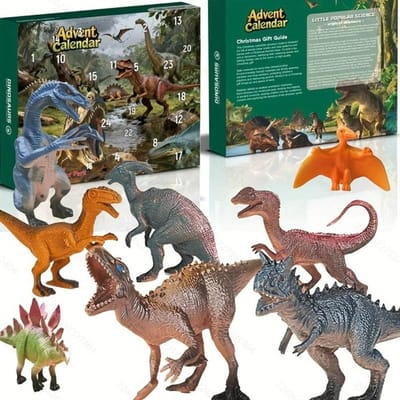 Calendriers de l'Avent Jouets Dinosaure pour Enfants Compte à Rebours 24 Jours Calendriers de l'Avent de Noël Figurine Dino Cadeau de Noël pour Garçon Fille Adolescents one-size blue
