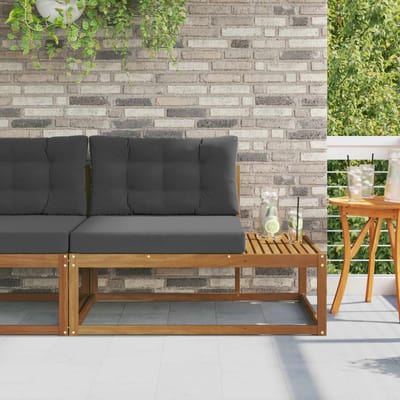 vidaXL - Buitenhoekbank - met - kussen - Naturel - 115 - x - 83 - x - 73 - cm