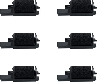 6-pack inktlintrollen voor IR-40 kassaregisterprinter - zwart, duurzame kwaliteit, eenvoudig te installeren, perfect voor retailgebruik