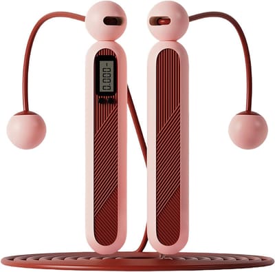 Springtouw met Teller - Elektrisch Jumprope Fitness - Draadloos voor Volwassen en Kinderen - Roze