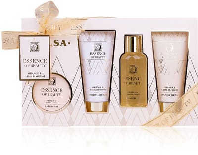 Accentra - Essence of Beauty - Wellness Verwenpakket Vrouw Orange & Lime - Geschenkset Vrouwen - Giftset bath - Verjaardag Cadeau Vrouw, Moeder, Mama, Zus, Vriendin, Oma, Juf - Cadeaupakket voor haar - Cadeautje voor haar