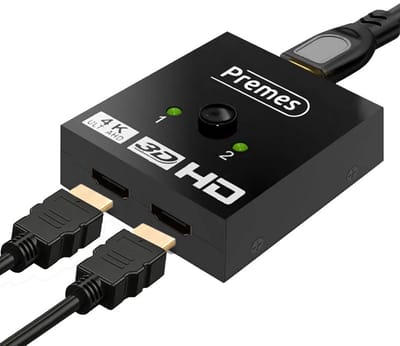 Premes - HDMI Switch - 4K@60hz - 2 In 1 Uit / 1 in 2 uit - HDMI Switch 2 Poorts - HDMI Switcher 3D - Ultra HD - hdmi switch automatisch
