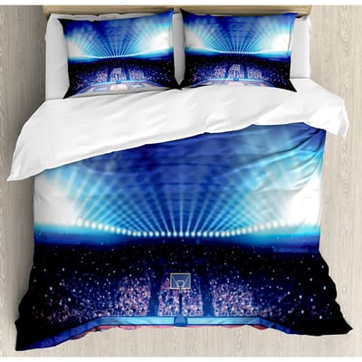 Basketbal Beddengoed Set Voor Slaapkamer Bed Huis Basketbalspeler Silhouet Atleet Competiti Dekbedovertrek Dekbedhoes Kussensloop EU single(135x200cm)