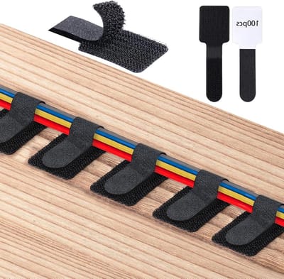 Kabelmanagement bureau - 100 stuks - herbruikbare kabelbinders - kabelorganizer - klittenband voor draden - bureau accessoires.