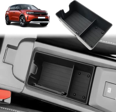 Compatibele Opbergruimte voor Opel Frontera 2025 2026 2027 - Hybride EV Console, Organizer met Rubber Mat en Elektronische Rem