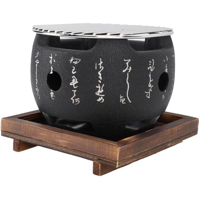 Gril style japonais Mini portable Gril BBQ japonais Rond Aliment Charbon de bois Poêle Outil Barbecue Ménager S L