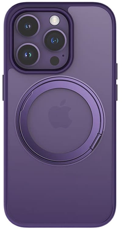 Casify 360° verstelbaar Kickstand Hoesje geschikt voor MagSafe iPhone 14 Pro Max Hoesje - Mat Donkerpaars