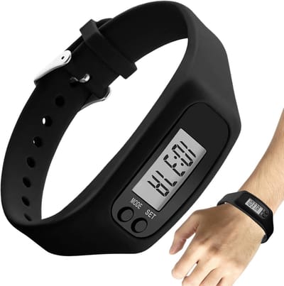 Stappenteller Horloge - Activity Tracker - Dagelijkse Beweging Bijhouden - Geen Telefoon Nodig - 25x2.7 cm - Zwart