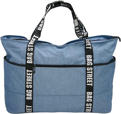Grote Vrijetijdstas - Sporttas Schoudertas - Weekendje Weg - Waterafstotend Binnenmateriaal - 60 x 35 cm - Blauw Grijs
