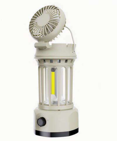 ZVD 3-in-1 Gezelligheid Campinglamp met Ventilator - Oplaadbare LED Tentlamp met Grote Windkracht - Lange Batterijduur - Hangende Sfeerlicht - Wit
