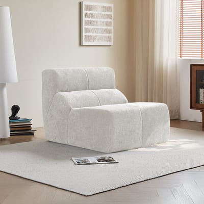 REDOM - Fauteuil - Ergonomisch - Modern - Voor Woonkamer Of Kantoor - Fluweel - Wit - 94 X 110 X 79 Cm