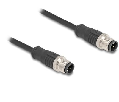 M12 4-pins D-gecodeerde industriële netwerkkabel | CAT5e | PVC | 1 meter