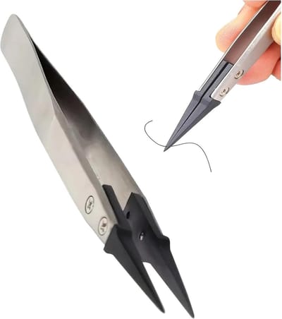 Antistatisch Pincet - Precisie Tang - Elektronica Reparatie - ESD Veilige Grip - 13 cm Lengte - Zilver