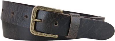 Lederen Heren Riem | Kleur: Bruin | 3,5cm breed | Koperen Gesp | Riemmaat: 85 (totale lengte: 100cm) | 100% echt leer | Nikkelvrije gesp