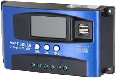 MPPT Laadregelaar voor Zonnepanelen - Waterdicht, Geschikt voor 12V/24V Systemen, Max 100V PV Ingang, LCD-display