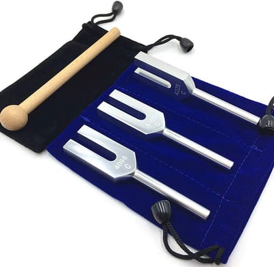 Stemvork Set - Geluidsvorken Muziek - Ontspanning Therapie - Hoge Frequentie Trilling - 3 Delig - Aluminium