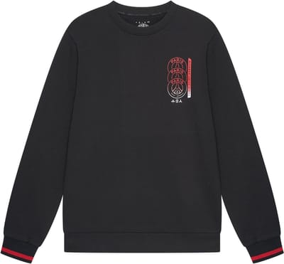 PSG Sweater Heren - Maat S t/m XXL - Voetbaltrui - Paris Saint-Germain Trui - Zwart - 100% Katoen - Officiële PSG Fanmerchandise