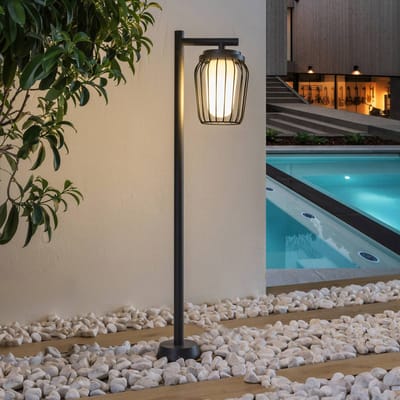 Lucande - Padverlichting, zuillampen - 1licht - Aluminium - H: 100 cm - E27 - zwart