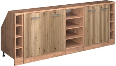 Vicco Rion Kastenset voor schuine wand – 210 cm Set van 5 kastrompen 60 cm diepte Artisanaal eiken