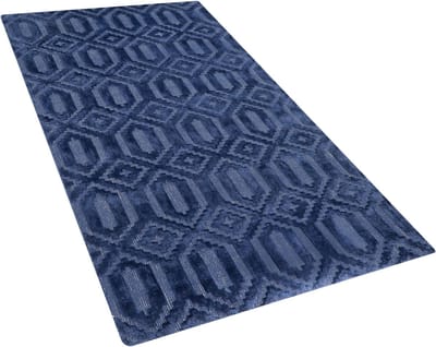 ADATEPE - Laagpolig vloerkleed - Marineblauw - 80 x 150 cm - Viscose