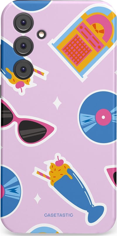 Casetastic Hoesje Geschikt voor Samsung A35 - Stijlvolle Beschermende Duo-layer Case - Jukebox vibes
