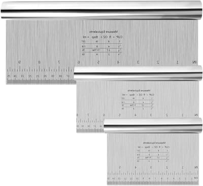 Deegschraperset - Zilver - 15/20/30 cm - Roestvrij Staal met Antiaanbaklaag - Voor Koks en Bakliefhebbers