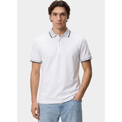 Bos Bright Blue Scotland blue polo heren brick polo plain contrast col spe25108br06sb/100 white