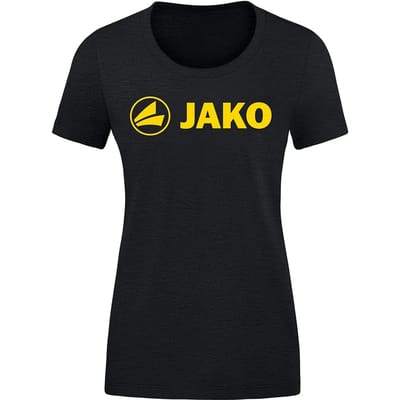 Jako Promo T-Shirt Dames - Citroen / Zwart Gemeleerd | Maat: 34