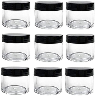 Dailygoods- Cosmetische Pot 12 Stuks - Transparante Potten - BPA-vrij - Sterk/Duurzaam - Reizen - Compact/Lichtgewicht - Opbergpot