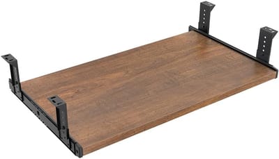 Toetsenbordlade Onder Bureau - Verstelbaar Platform - Ergonomisch Werken - Stabiele Houten Constructie - 60 cm Breed - Bruin