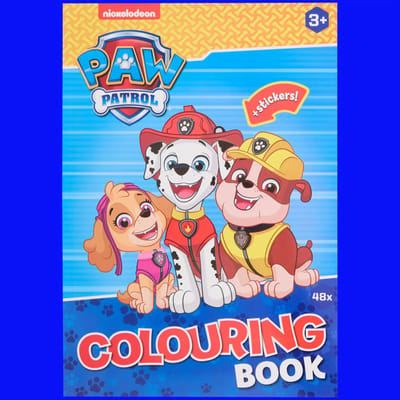 Paw Patrol kleurboek - colouring book 48 kleurplaten - met stickers - Nickelodeon - Geel