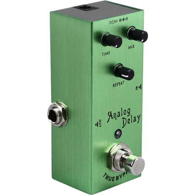 Pédale d'effet Delay pour Guitare Multifonction Timbre Riche Delay Analogique Pédale d'Effets pour Guitare Électrique Vert Clair beige