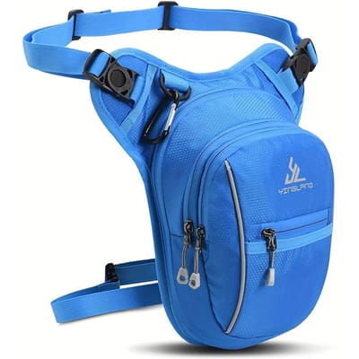 Sac banane réglable avec support pour téléphone et poche zippée - Sac banane multifonctionnel pour la randonnée, la salle de sport, l'école, sac de taille extérieur bleu ciel