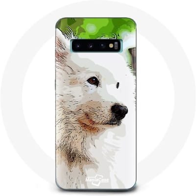 Coque - Samsung - Galaxy S10 - Souple - Chien Samoyède - Blanc blanc