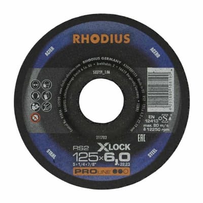 Rhodius - Afbraamschijf voor metaal - Pro - 125 x 6,0 x 22,23 mm - X-Lock RS2