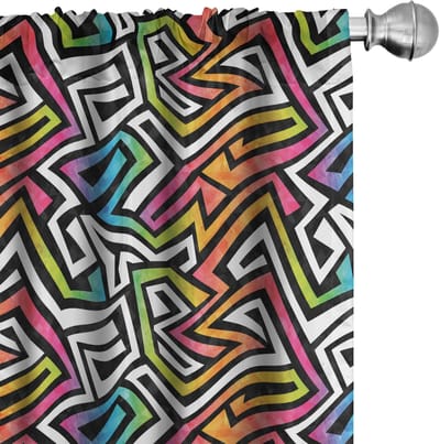 ABAKUHAUS Geometrische Gordijnen – 2x75x245 cm – Mikrofaser