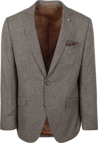 Suitable Colbert Heleen Melange Bruin - Maat 54 - Heren blazer