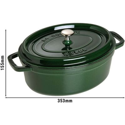 STAUB LA COCOTTE - Kookpot - Ovaal - 290mm - Gietijzer - Basilicumgroen
