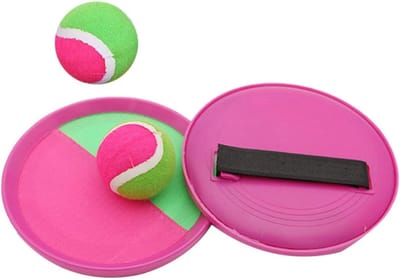 Vangspel Set - Plakbord Bal - Buiten Spelen - Veilig Materiaal - 18x18CM - Rooskleurig
