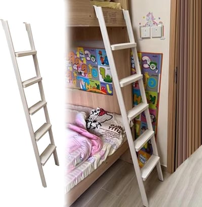 Stapelbed Ladder - Metalen Bed Ladder - Veilig Klimmen - Verbreed Gekromd Pedalen - 40cm Breed - Zwart