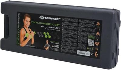 Schildkröt Fitness Dumbells in koffer - Gietijzer - Groen/Zwart/Antraciet