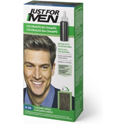 Colorant capillaire en shampooing - JUST FOR MEN - Castaño Medio - Sans ammoniaque - Cheveux normaux - Crème