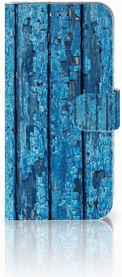 Samsung Galaxy A40 Book Style Case Wood Blue