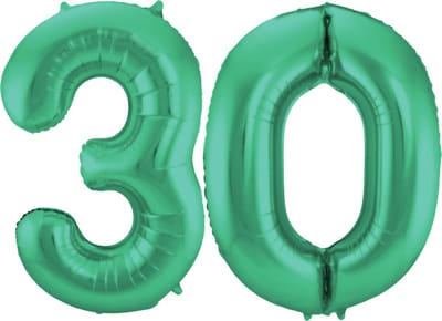 Folat Verjaardag Leeftijd folieballon - 30 jaar - groen - 86 cm - cijferballon groot